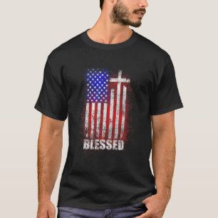 Camiseta Cristão Patriótico Abençoado Amor Jesus Fl America