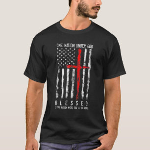 Camiseta Cristão Patriótico Abençoado Uma Nação Sob Deus 4