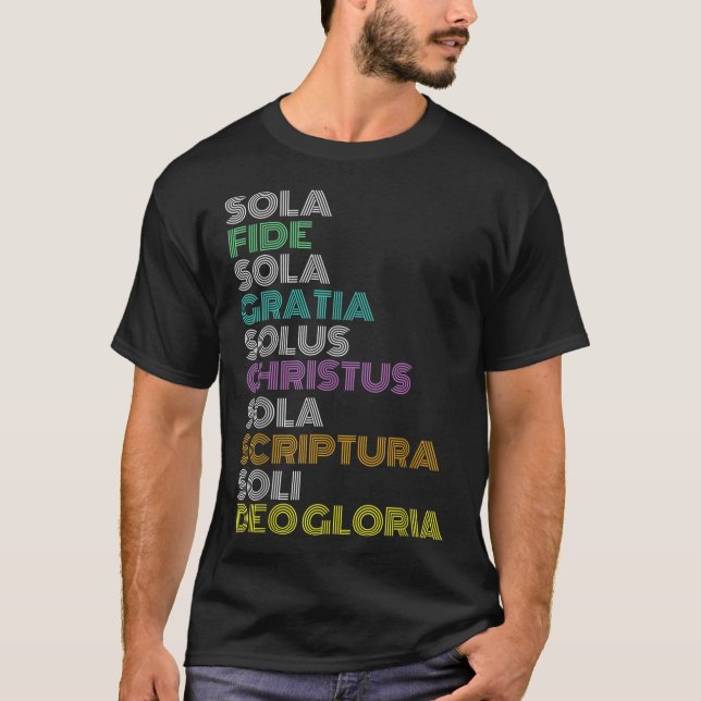 Camiseta Cristão Reformado Cinco 5 Dias de Reforma Solas Ch (Frente)