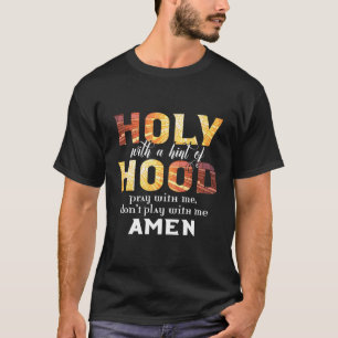 Camiseta Cristão Sagrado Com Uma Dica De Mão Rezando Comigo