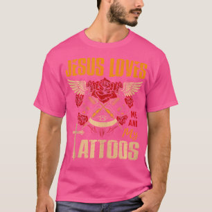 Camiseta Cristão Tatuado Jesus Me Ama E Minhas Tatuagens