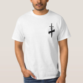 Camiseta Cristão Tipográfico Mínimo Branco Negro