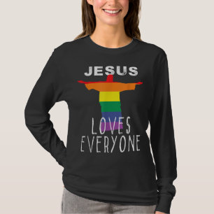 Camiseta Cristãos apoiando os Direitos Gays LGBT que Jesus 