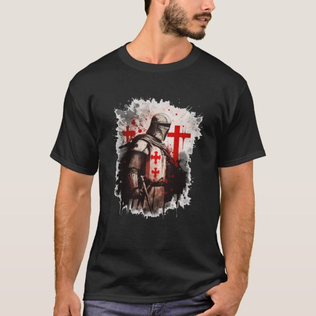 Camiseta Cristãos Cavaleiros Templários Templários Cruzados (Frente)