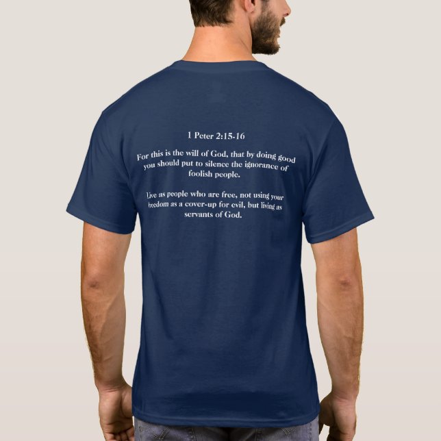 Camiseta Cristãos contra o verso Bíblia unilateral (Verso)
