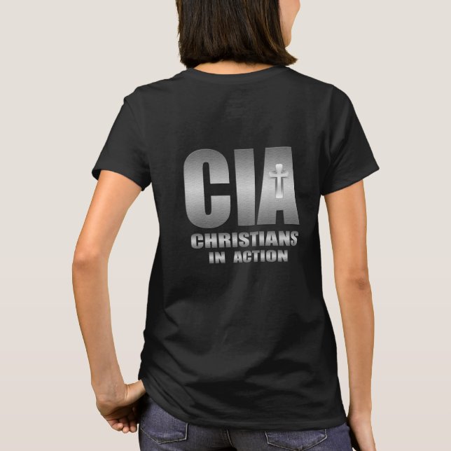 Camiseta Cristãos da CIA em Ação Grupo de Estudos de Bíblia (Verso)