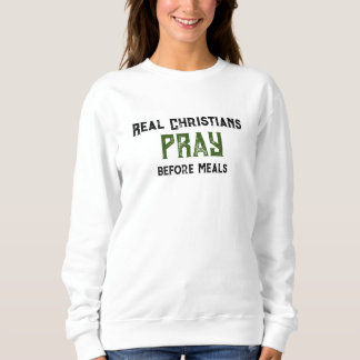 Camiseta "Cristãos Reais Rezam" Camisola Doce das Mulheres