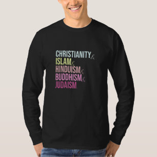Camiseta Cristianismo Islã Hinduísmo Budismo Judaísmo Reli