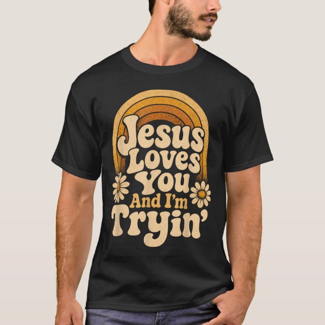 Camiseta Cristianismo Jesus Te Ama E EU (Frente)