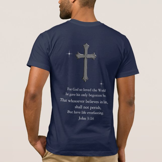 Camiseta Cristianismo João 3:16  (Verso)