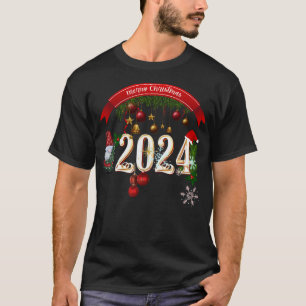 Camiseta Cristmas 2024,Feliz ano novo Stickers Classic T-Sh