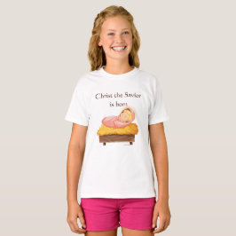 Camiseta Cristo bebê era nascer