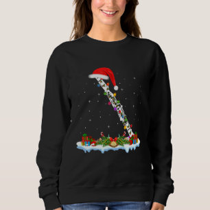 Camiseta Cristo Clarinet Music Santa Hat Lighting Clarinet