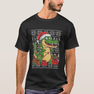 Camiseta Cristo Crocodilo de Santa Hat Ugly Style Sweater