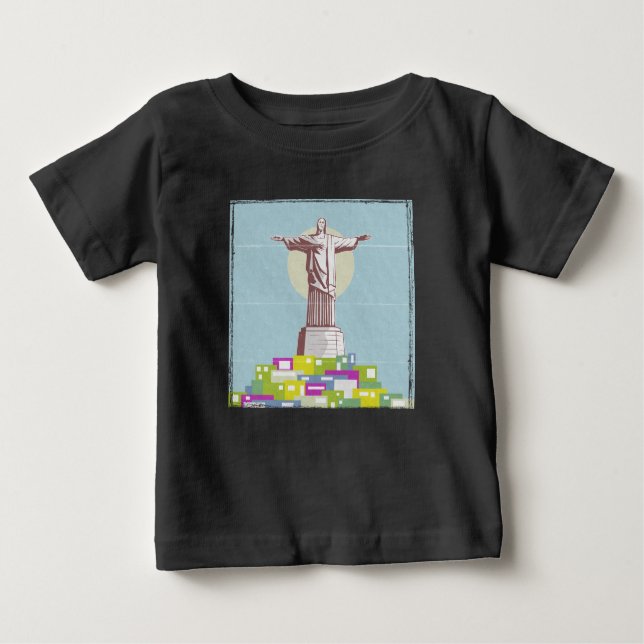 Camiseta Cristo da Favela do Poster de viagens Redentor (Frente)