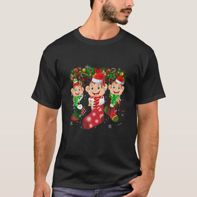 Camiseta Cristo de pijamas da família Engraçada do Macaco M (Frente)
