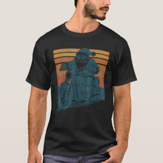 Camiseta Cristo de Vintagem de Motocicleta Biker Santa Clau