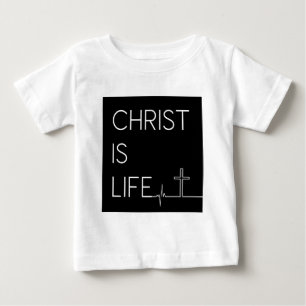 Camiseta Cristo é a linha de pulsação da vida e cruz