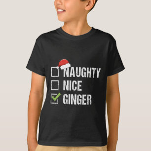 Camiseta Cristo Irlandês Naughn Nice Ginger Redhead Santa H