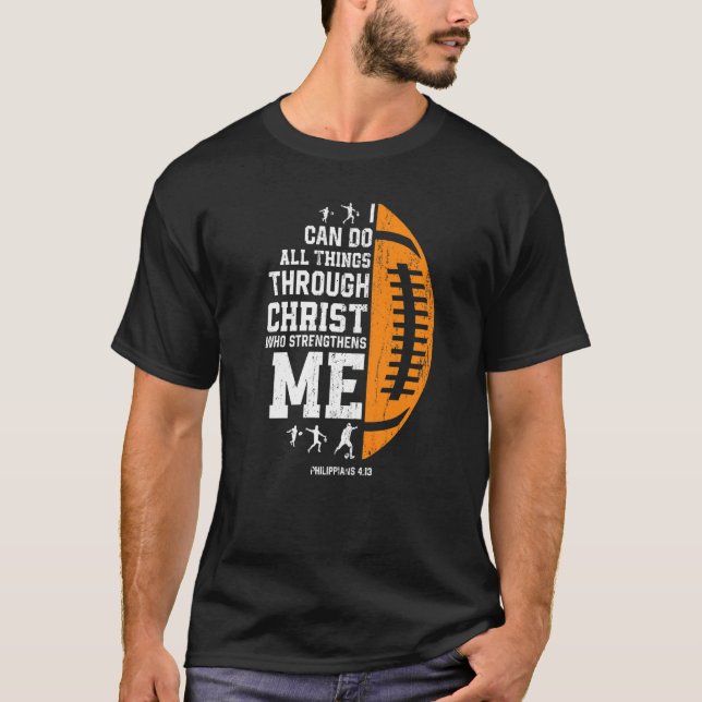 Camiseta Cristo me fortalece cristão religioso (Frente)