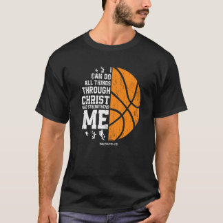 Camiseta Cristo me reforça religioso Christian Basketb