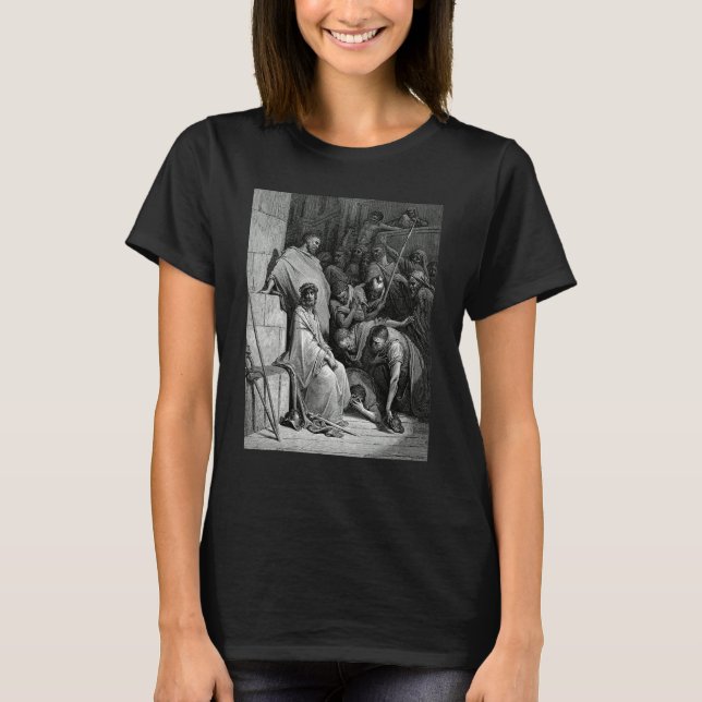 Camiseta Cristo Mocked Gustave Dore Arte Bíblica (Frente)