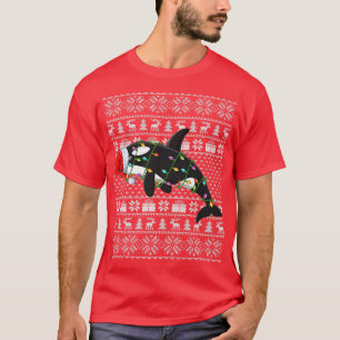 Camiseta Cristo Orca Killer Whale Lover Santa Hat Orca Feia