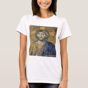 Camiseta Cristo Pantocrator Mosiac Icônico Religioso Roman 