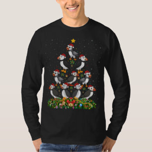 Camiseta Cristo Puffin Bird Xmas Tree Gift Santa Hat Puffin