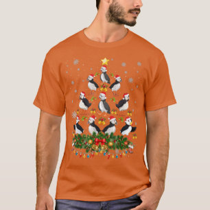 Camiseta Cristo Puffin Bird Xmas Tree Gift Santa Hat Puffin