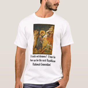 Camiseta Cristo que molda para fora demónios