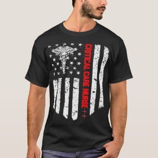 Camiseta Critical Care Nurse American Flag RN Registrada Nu