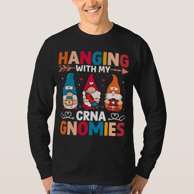 Camiseta CRNA Nurse Hospital Anesthesia Hanging with my CRN (Frente)