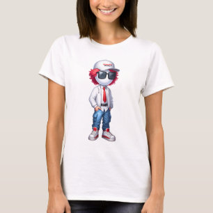 Camiseta CRO@ - Parte frontal e traseira brancas