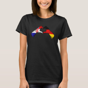 Camiseta Croácia Alemanha Sinalizador Croata Coração Alemã