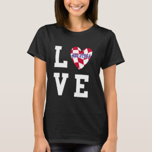 Camiseta Croácia Ama Raízes Croatas do Orgulho Cardíaco Hrv