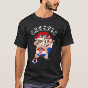Camiseta Croácia Dabbing Hedgehog Croata Flag Hrvatska So