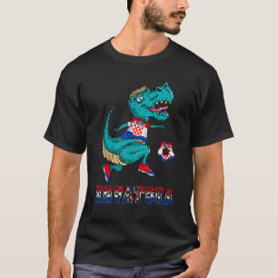 Camiseta Croácia Rex Dino Soccer Team Croácia Flag Croata