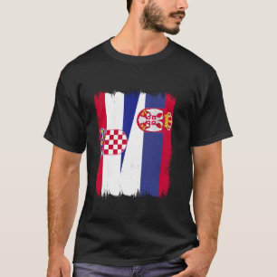 Camiseta Croácia Sérvia Meia Bandeira Srbija Croata Sérvio