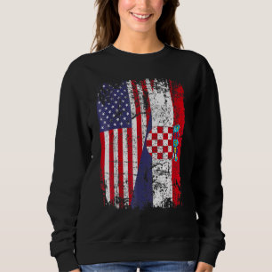 Camiseta Croata Roots Half American Flag Croácia