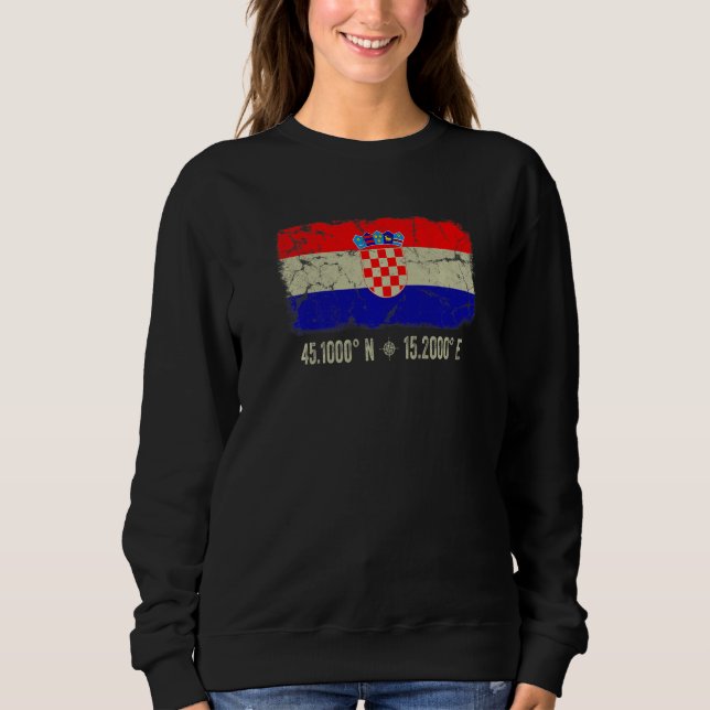 Camiseta Croatia Flag Coordinates Men Women Croatian Herita (Frente)