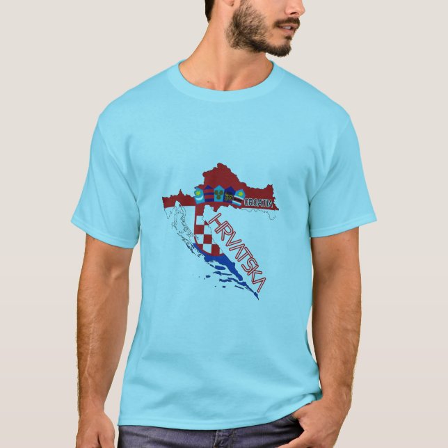 Camiseta Croatia flag & map (Frente)