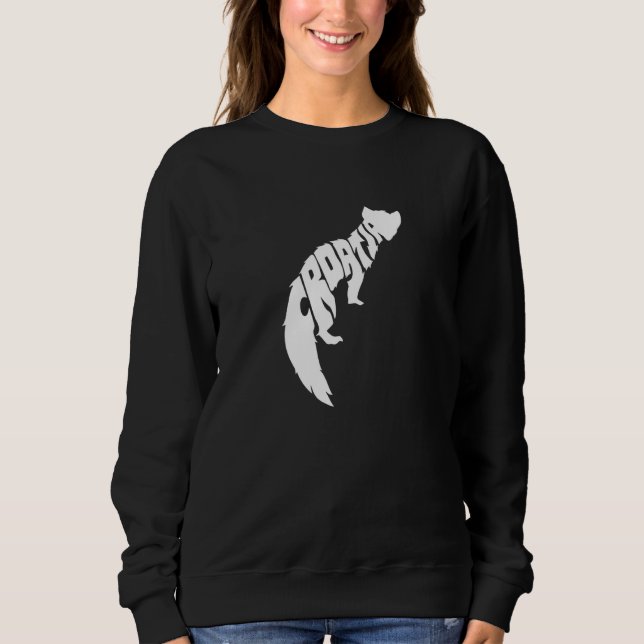 Camiseta Croatia Pine Marten Word  Animal (Frente)