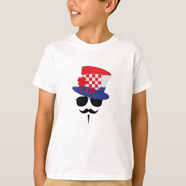 Camiseta Croatian fã with Mustache (Frente)