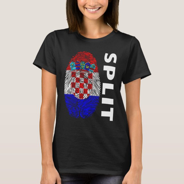 Camiseta Croatian flag fingerprint motif split (Frente)