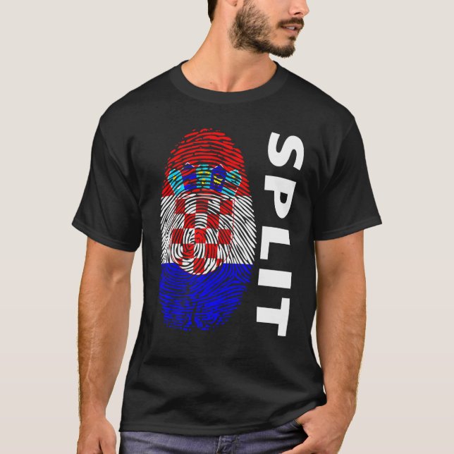 Camiseta Croatian flag fingerprint motif split (Frente)
