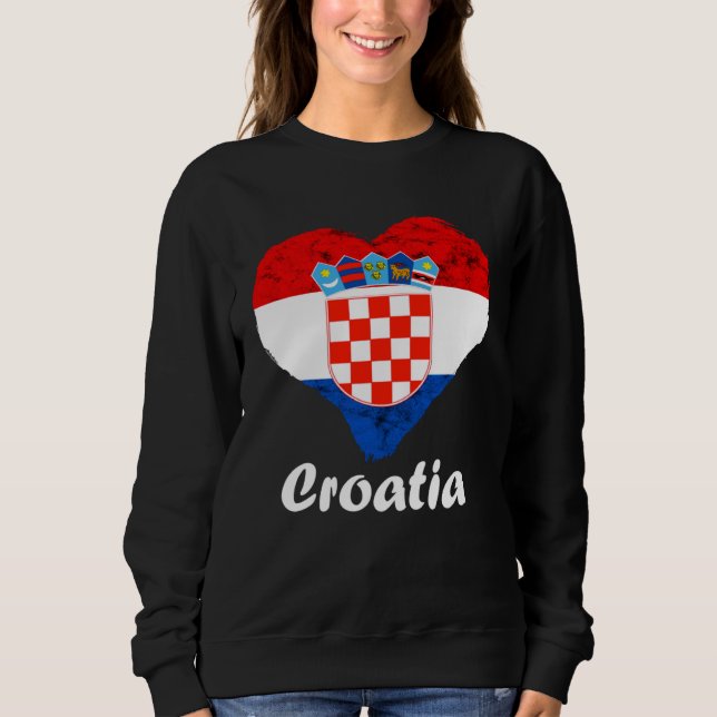 Camiseta Croatian Flag Heart Croatian Roots Croatian Pride  (Frente)