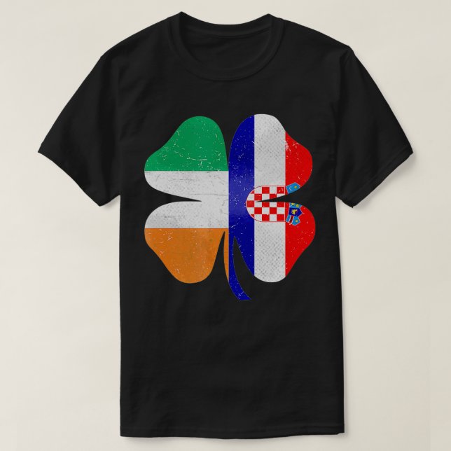 Camiseta Croatian Irish Shamrock Croatia Ireland St (Frente do Design)