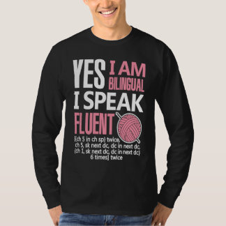 Camiseta Croche Bilingual Crocheting Needlecraft Sewing