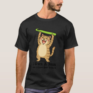 Camiseta Croché de Gato Engraçado para Mulheres Homens 9mm 